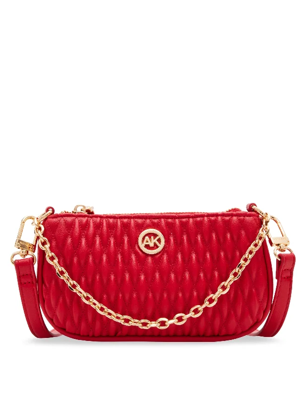 Mini Ruched Crossbody With Chain Swag