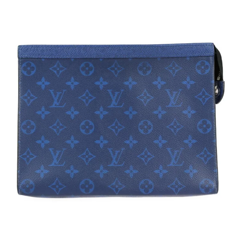 Louis Vuitton  Monogram Eclipse Taiga Leather Clutch Bag Handbag (Pre-Owned)