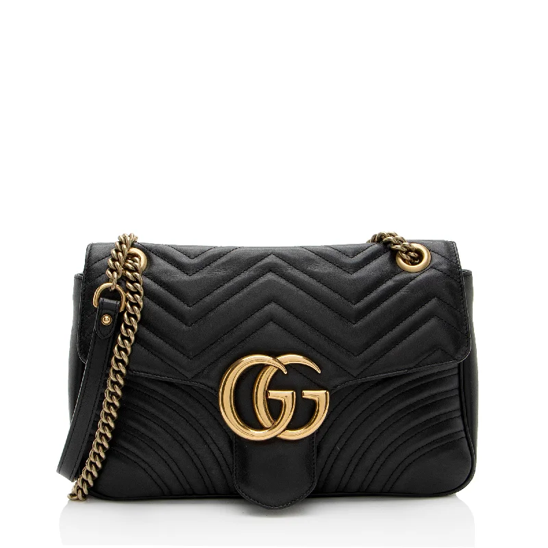 Gucci Matelasse Leather GG Marmont Medium Flap Bag