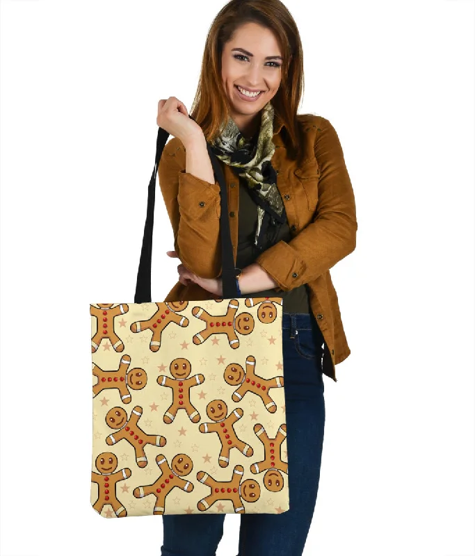 Gingerbread Pattern Linen Tote Bag