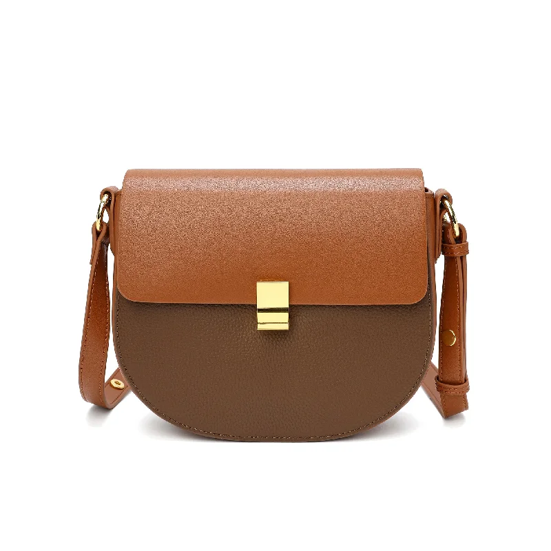 Tiffany & Fred two tone full-grain Crossbody/Shoulder Bag