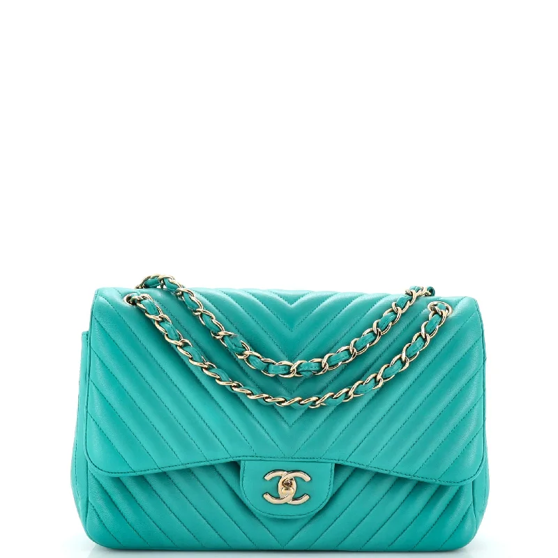 Classic Double Flap Bag Chevron Lambskin Jumbo