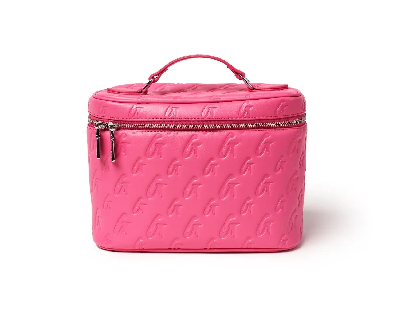 LARGE MONOGRAM TOILETRY BAG - HOT PINK