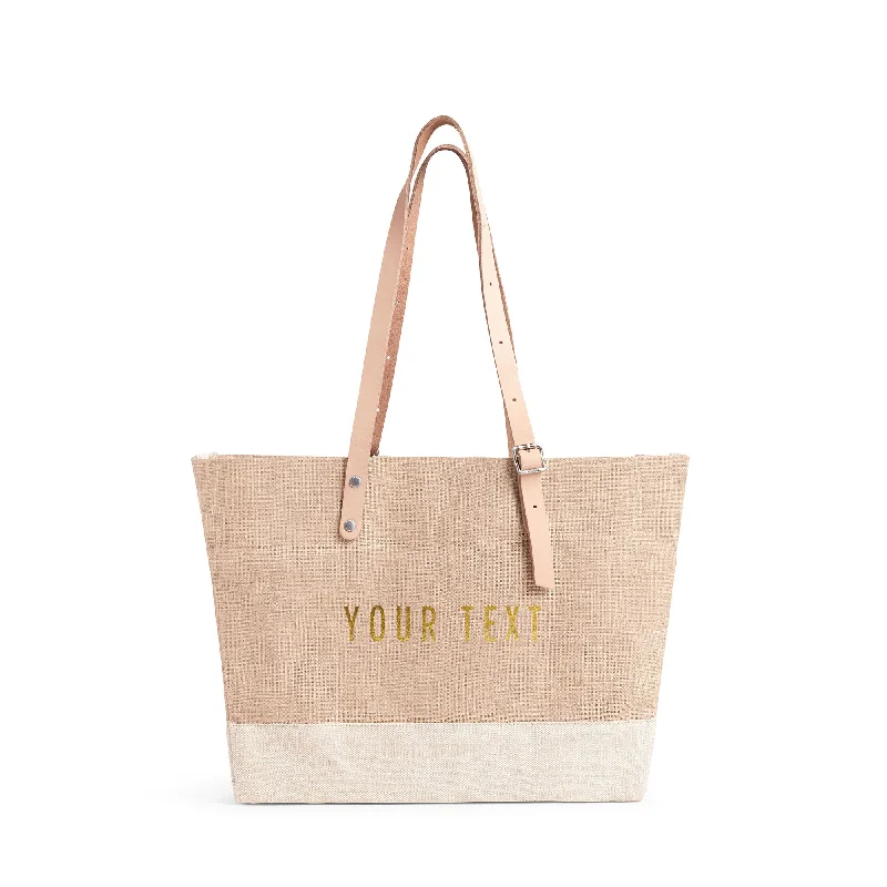 Shoulder Market Bag in Natural Gold Foil