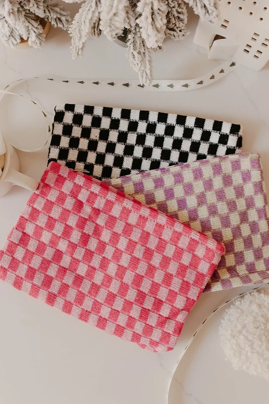 Checkered Cosmetic Makeup Bag - FINAL SALE