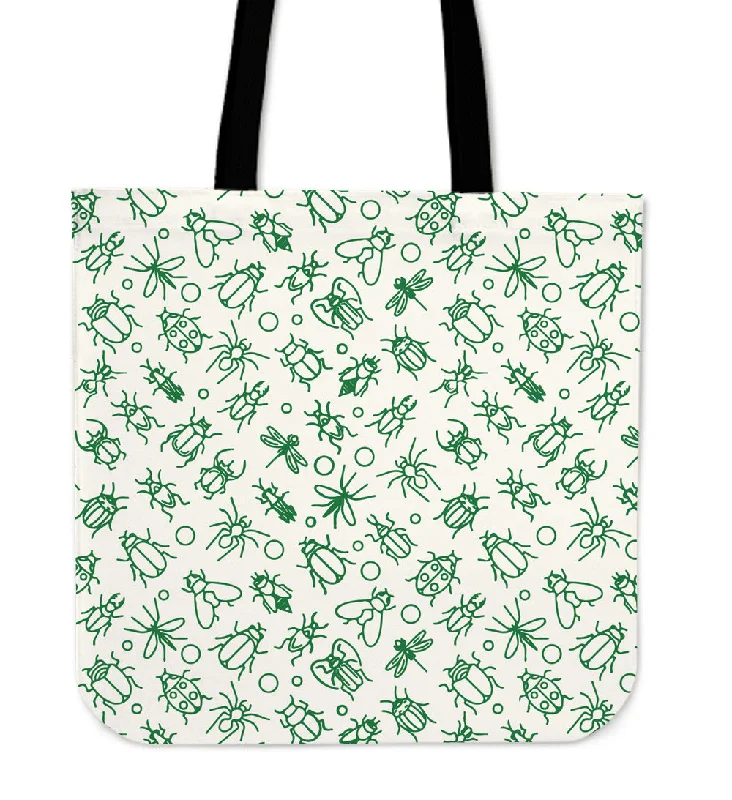 Insect Pattern Linen Tote Bag