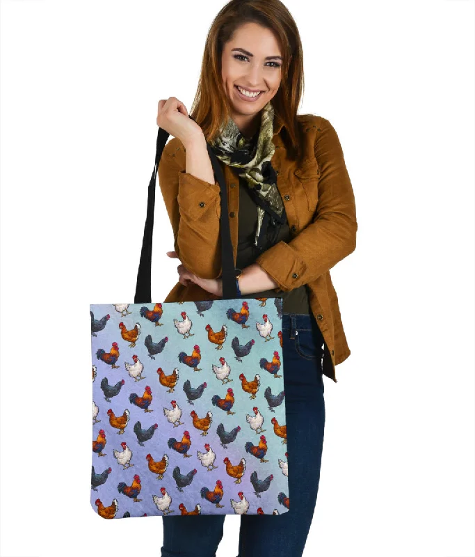 Farm Chicken Linen Tote Bag