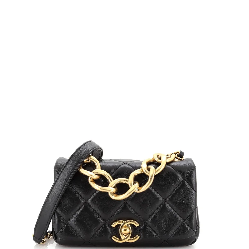 Color Match Flap Bag Quilted Lambskin Mini