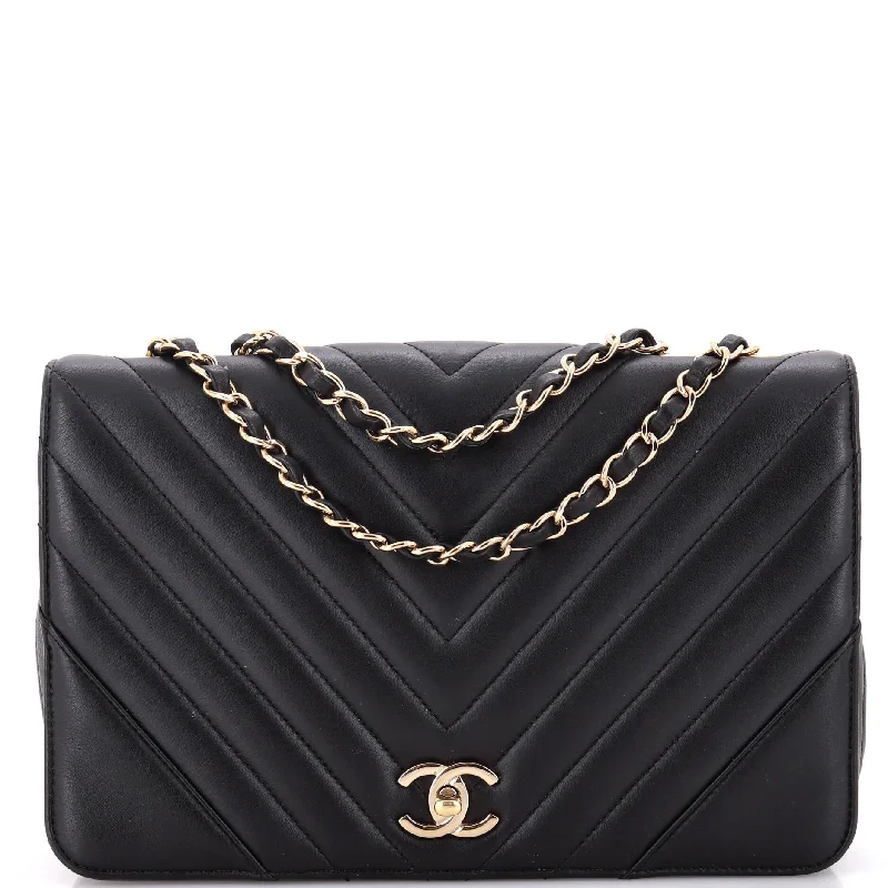 Statement Flap Bag Chevron Calfskin Medium