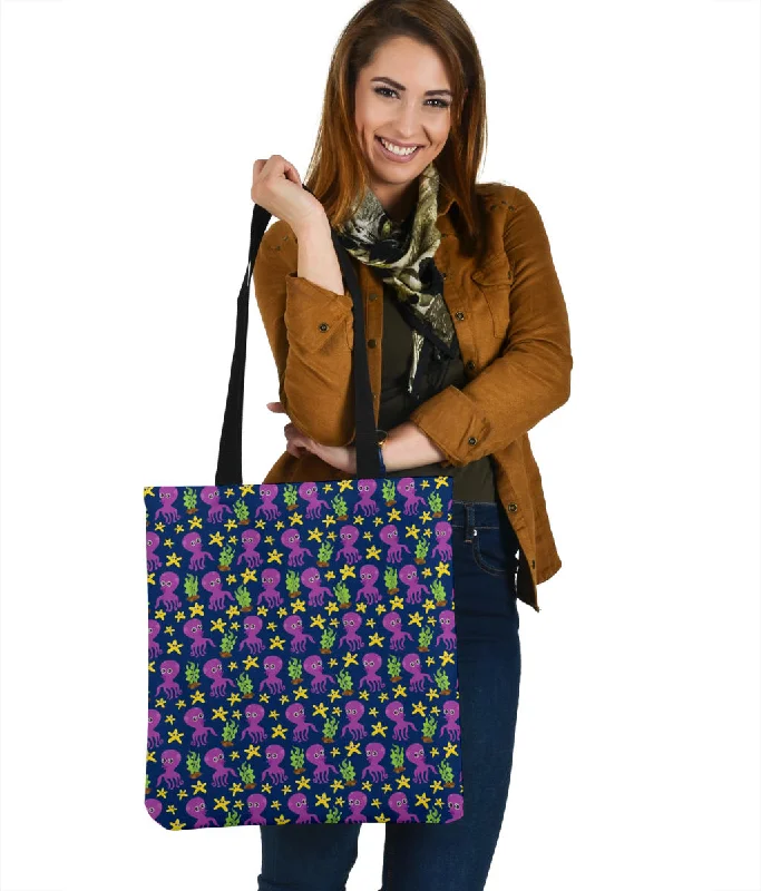 Adorable Octopus Pattern Cloth Tote Bag