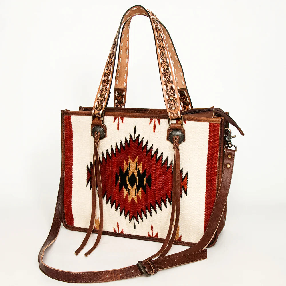 American Darling Cream & Red Aztec Tote