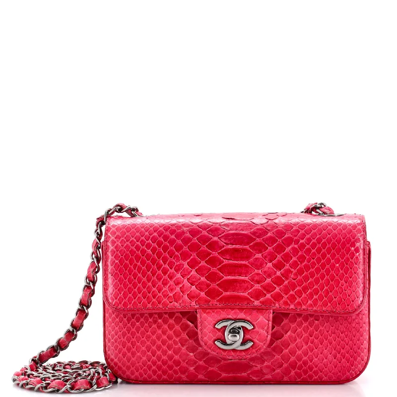 Classic Single Flap Bag Python Mini