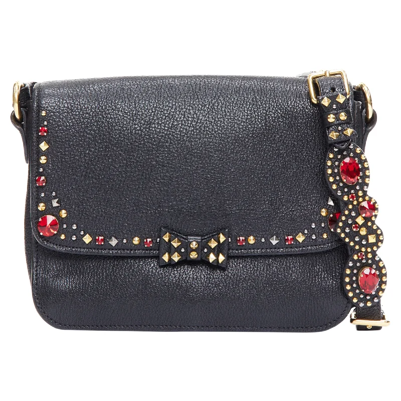 Miu Miu Valentines Collection Rhinestone Studded Heart Leather Flap Bag