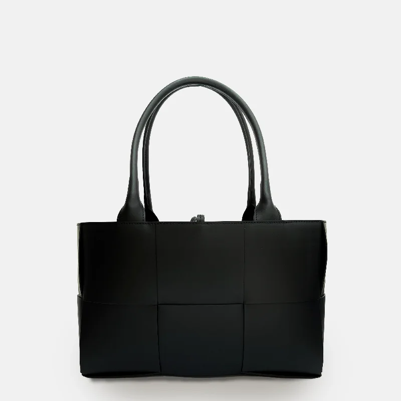 The Tori Black Leather Tote