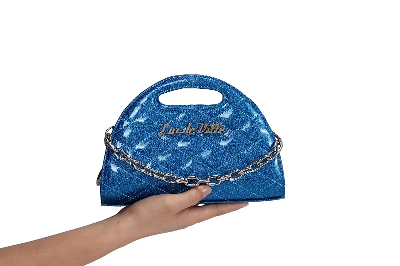 Villain Blue Sparkle - Half Moon Tiny Tote