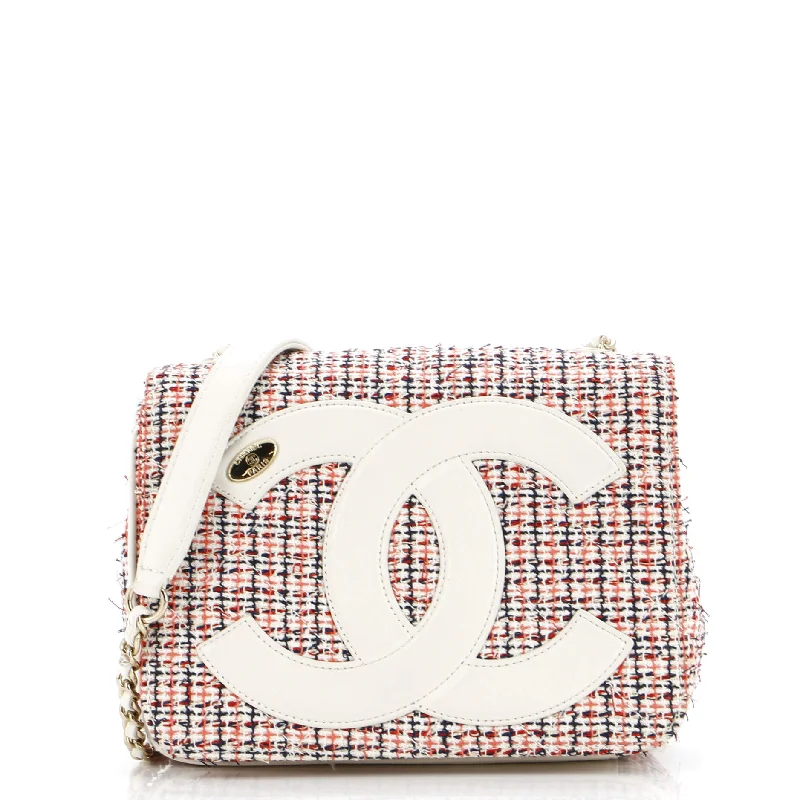 CC Mania Flap Bag Tweed with Lambskin Small